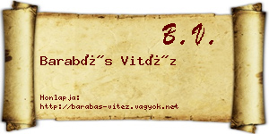 Barabás Vitéz névjegykártya